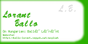 lorant ballo business card